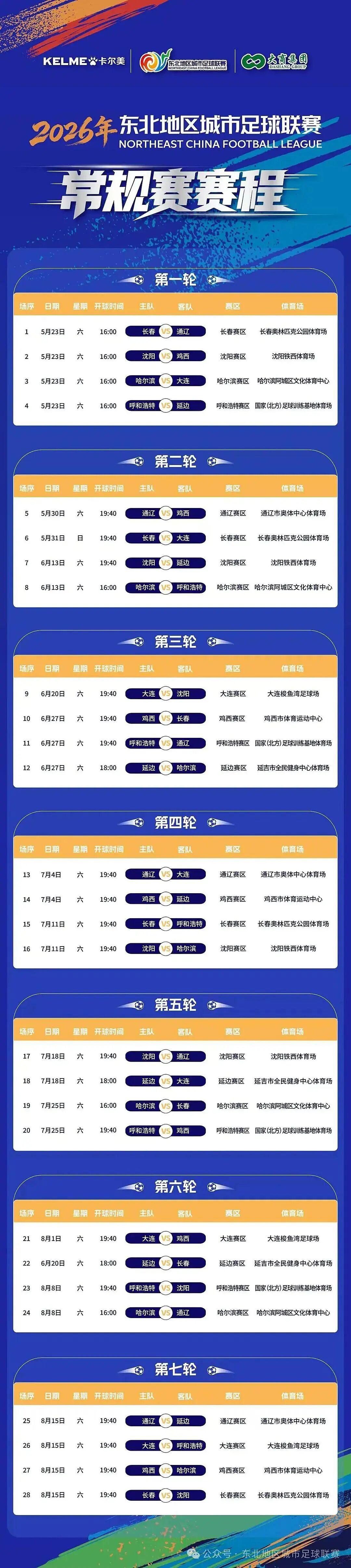 开云APP官网-“东北超”常规赛赛程发布